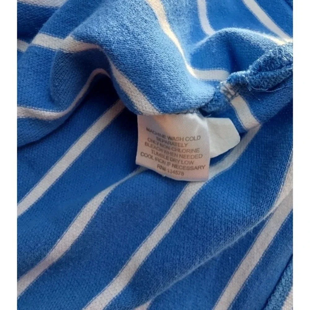 Vineyard Vines Polo Shirt Boys Large Blue Stripe Cotton Whale Logo‎ Casual
